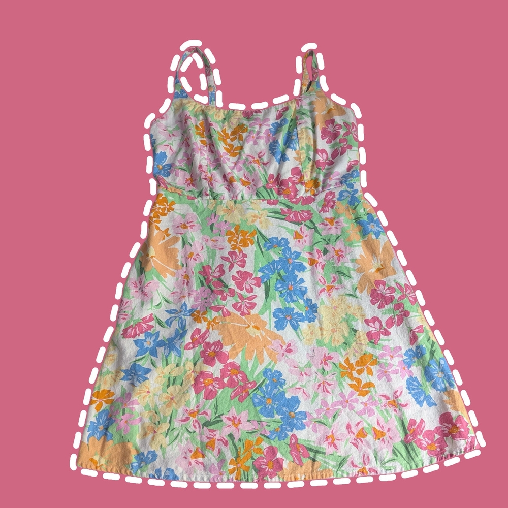 Old Navy Pink and Blue Asymmetrical Sundress